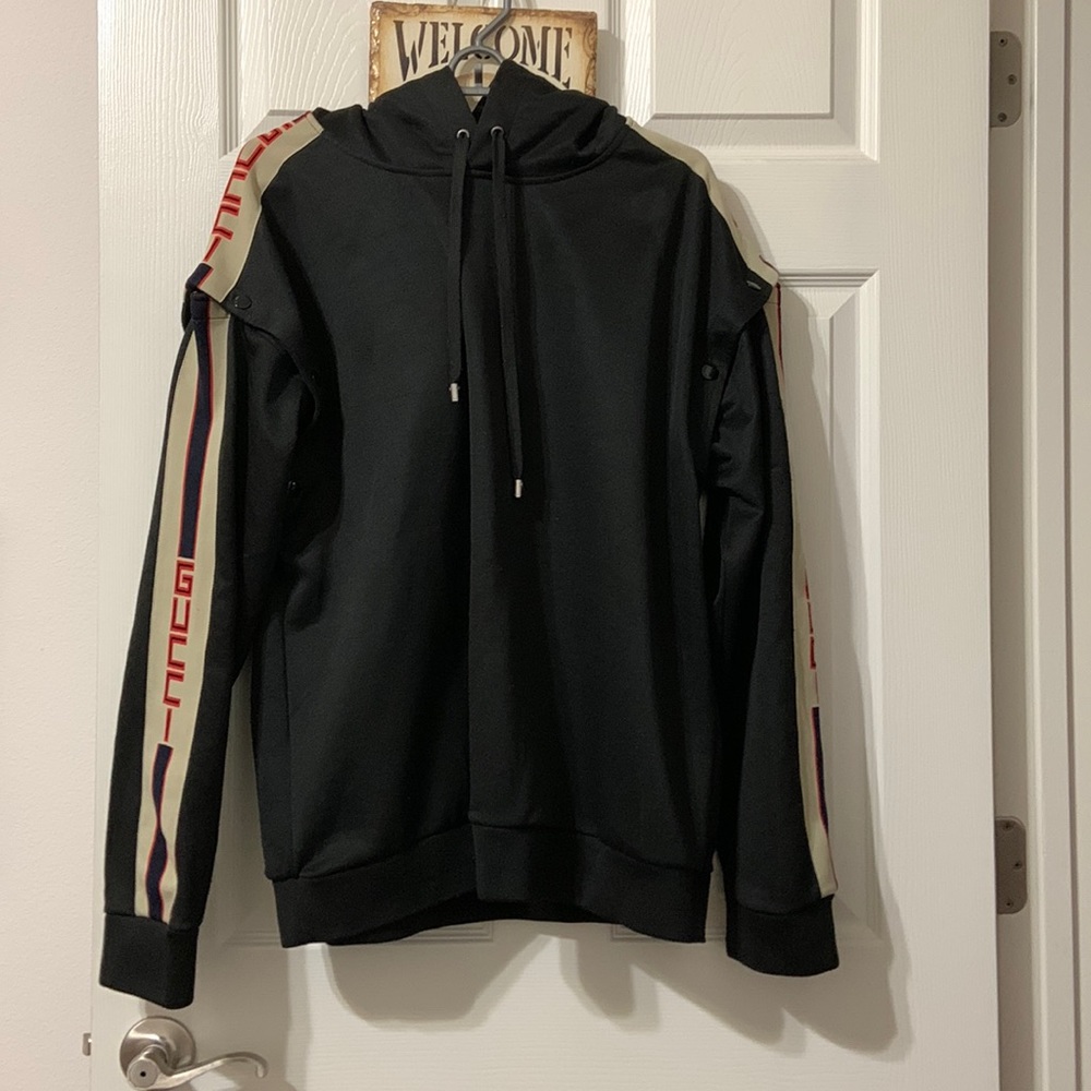 Gucci Technical Jersey Snap Sleeve Hoodie F/W 17